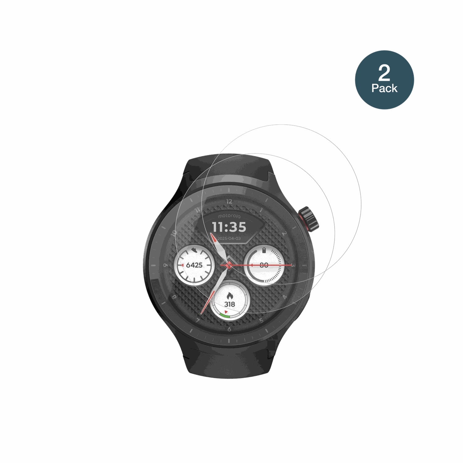 MotorolaMoto Watch 2026 1.43 Zoll mit aufgebrachter dipos Panzerfolie, die lästige Fingerabdrücke minimiert
