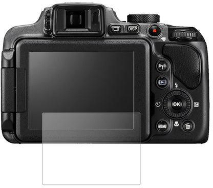 NikonCoolpix B600 mit aufgebrachter dipos Panzerfolie, die lästige Fingerabdrücke minimiert