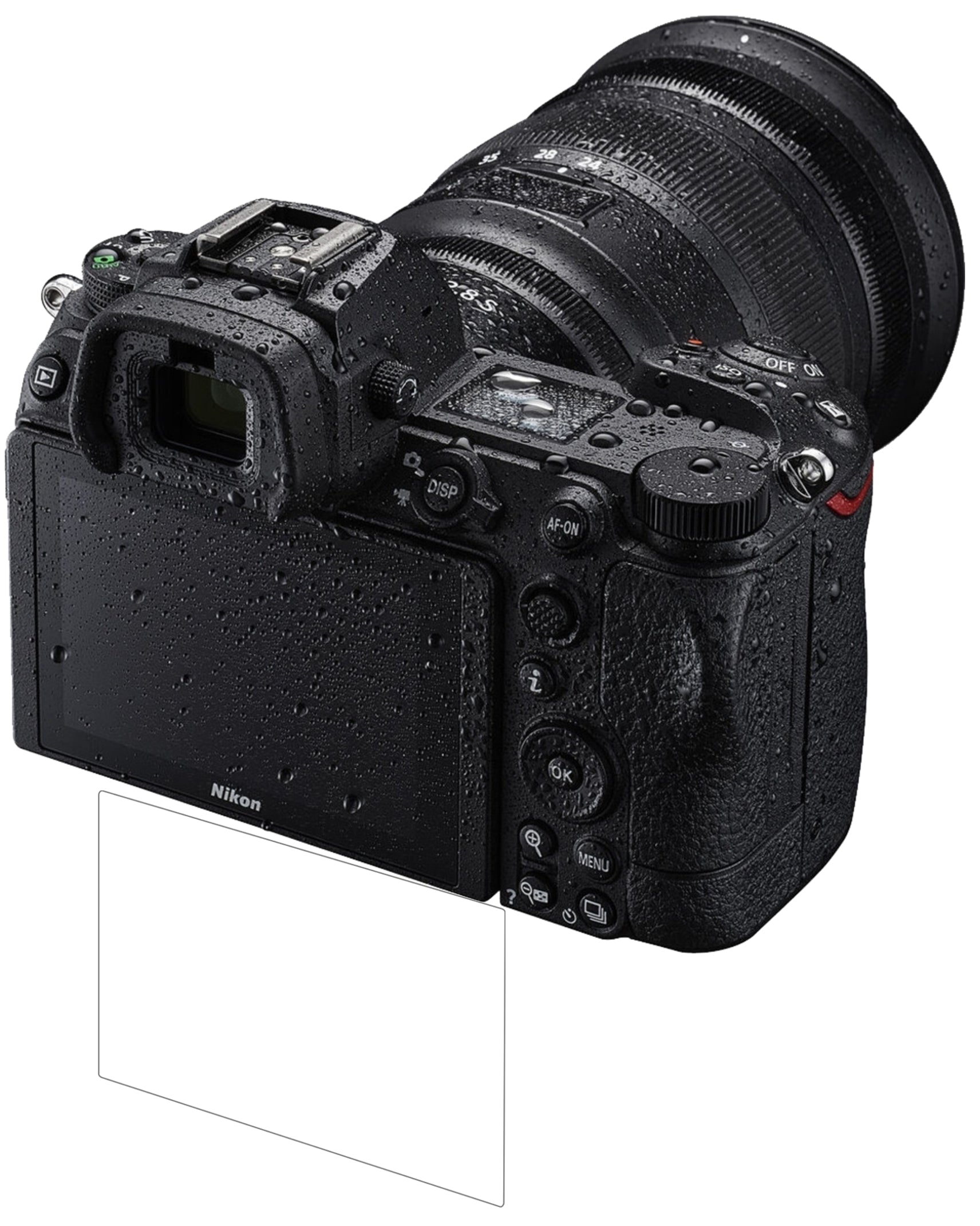 NikonZ 6II mit aufgebrachter dipos Panzerfolie, die lästige Fingerabdrücke minimiert