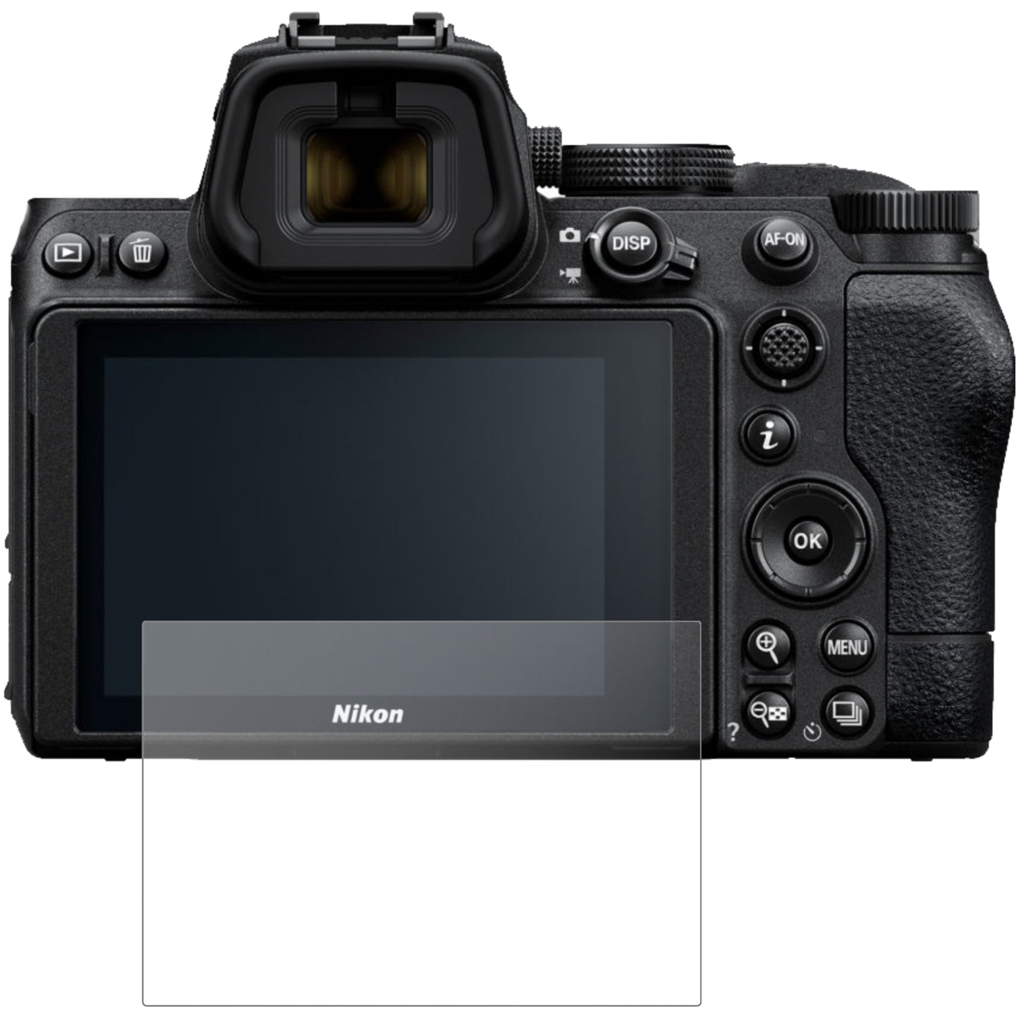 NikonZ5 mit aufgebrachter dipos Panzerfolie, die lästige Fingerabdrücke minimiert