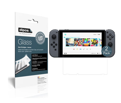 NintendoSwitch mit aufgebrachter dipos Panzerfolie, die lästige Fingerabdrücke minimiert