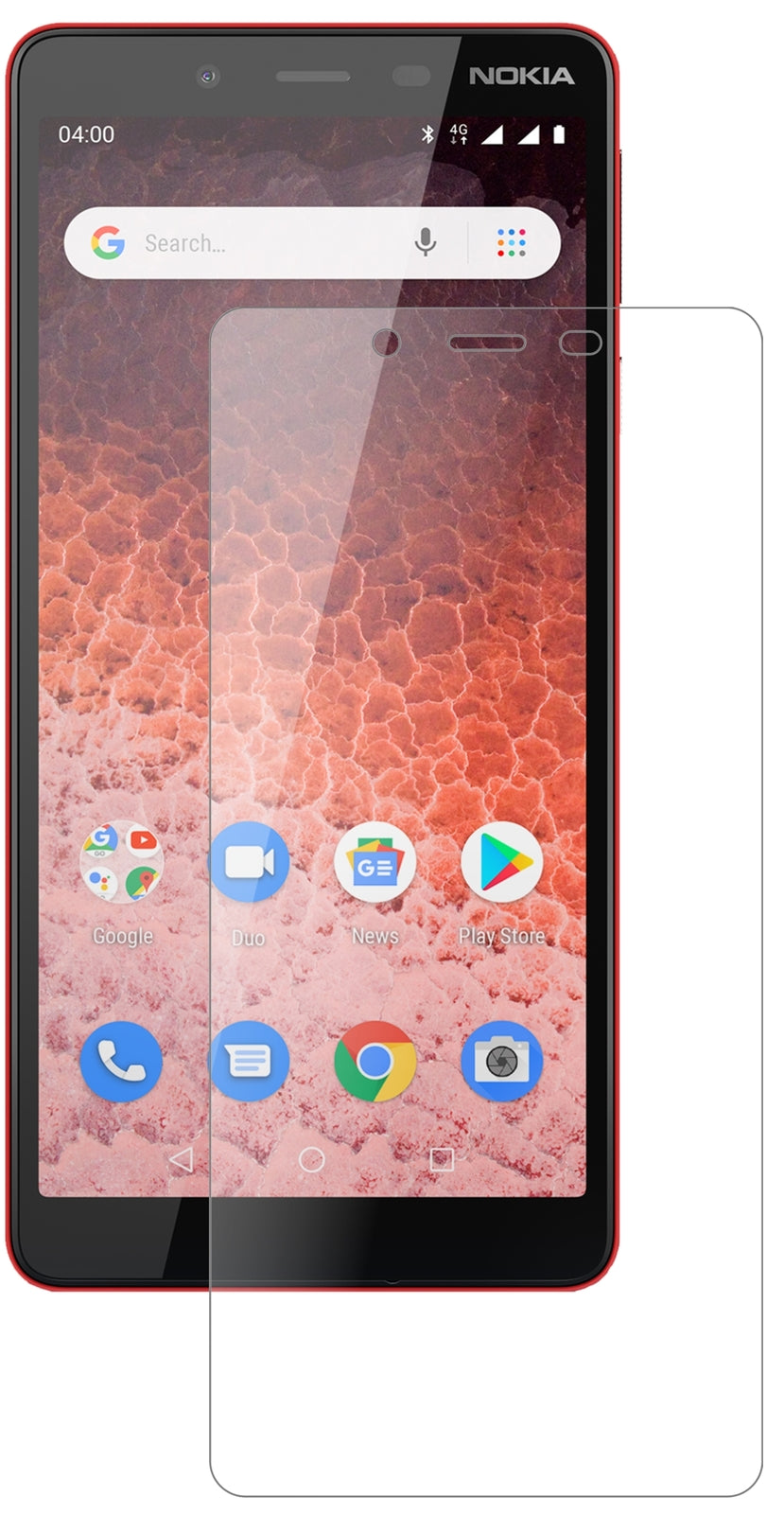 Nokia1 Plus mit aufgebrachter dipos Panzerfolie, die lästige Fingerabdrücke minimiert