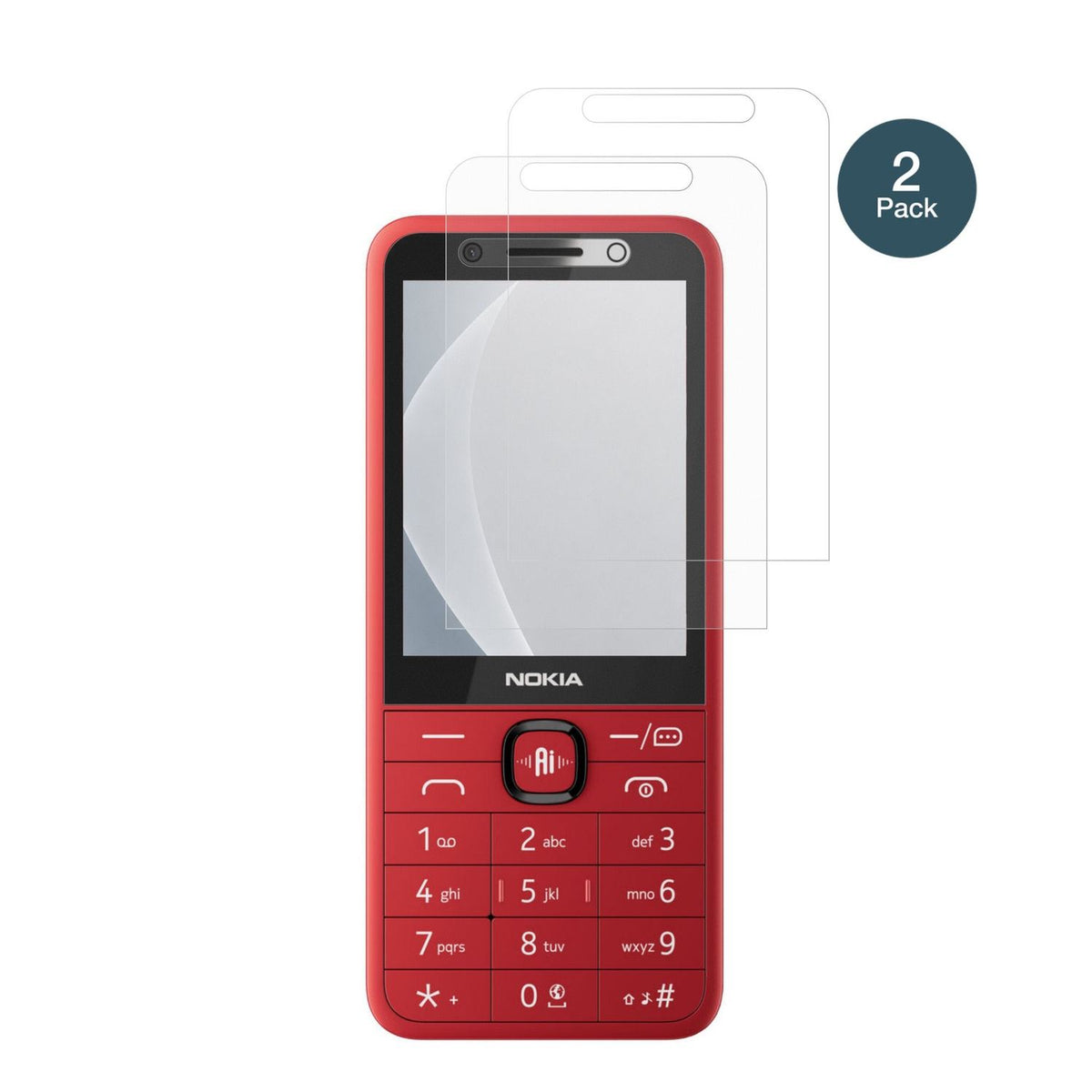 Nokia215 4G 2nd Edition mit aufgebrachter dipos Panzerfolie, die lästige Fingerabdrücke minimiert