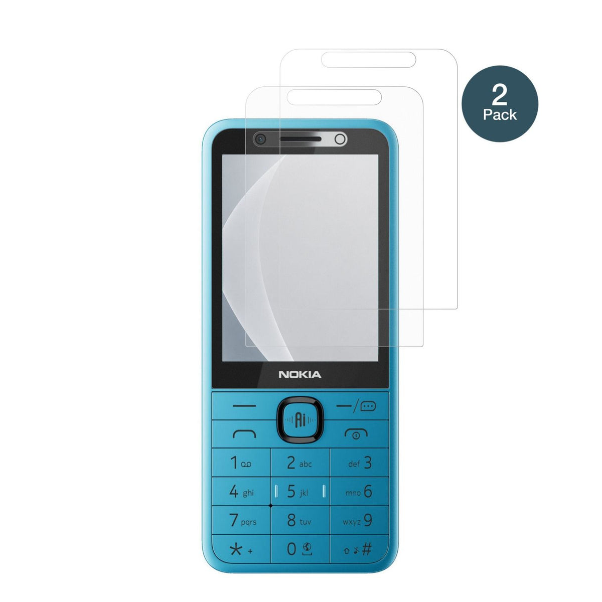 Nokia235 4G 2nd Edition mit aufgebrachter dipos Panzerfolie, die lästige Fingerabdrücke minimiert