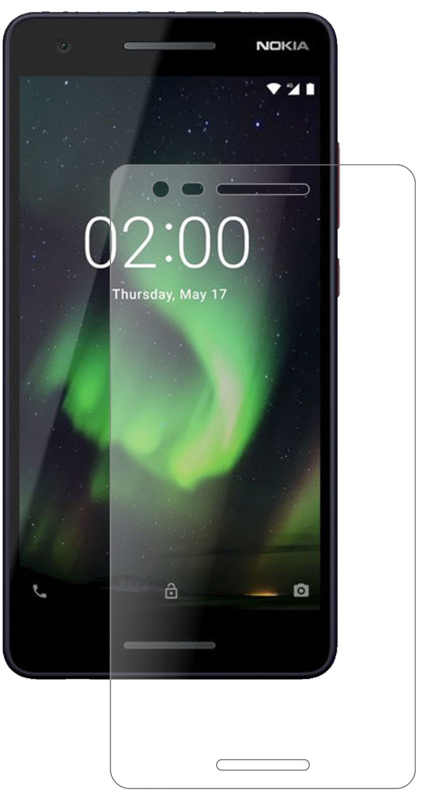 Nokia46024 mit aufgebrachter dipos Panzerfolie, die lästige Fingerabdrücke minimiert