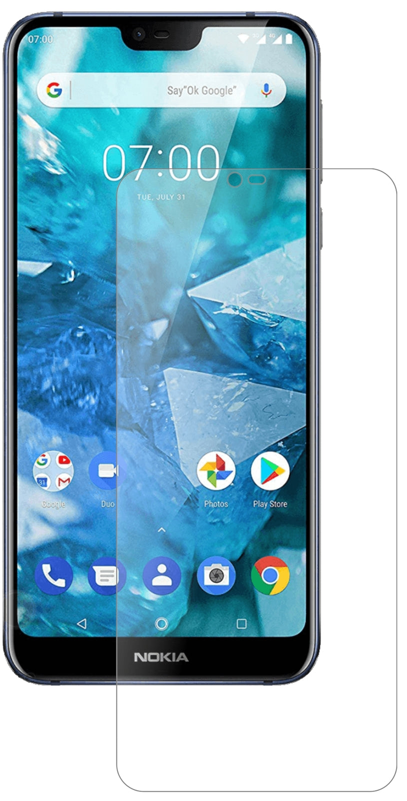 Nokia46029 mit aufgebrachter dipos Panzerfolie, die lästige Fingerabdrücke minimiert