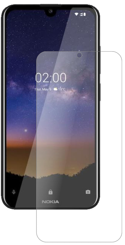 Nokia46055 mit aufgebrachter dipos Panzerfolie, die lästige Fingerabdrücke minimiert