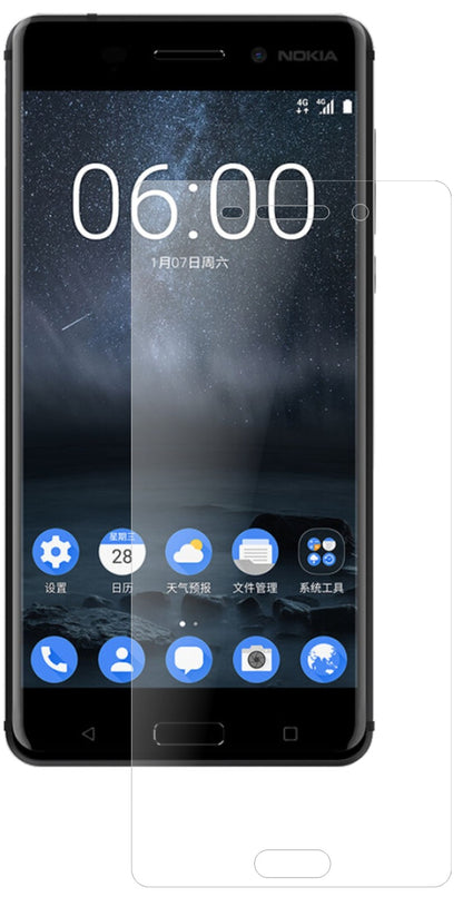 Nokia6 mit aufgebrachter dipos Panzerfolie, die lästige Fingerabdrücke minimiert