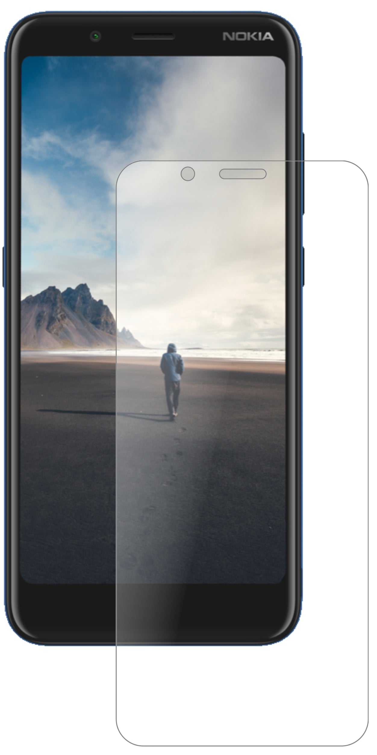 NokiaC2 Tava mit aufgebrachter dipos Panzerfolie, die lästige Fingerabdrücke minimiert