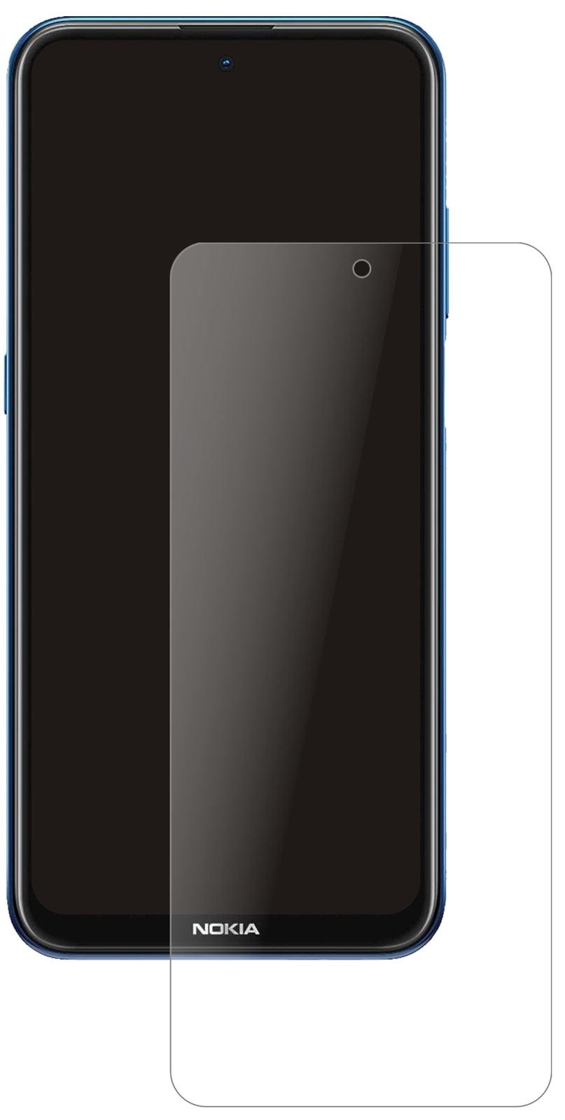 NokiaX10 mit aufgebrachter dipos Panzerfolie, die lästige Fingerabdrücke minimiert