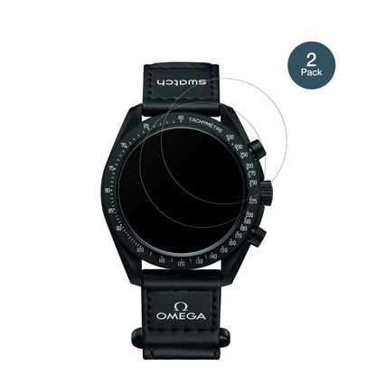 Omega x SwatchSpeedmaster Moonswatch mit aufgebrachter dipos Panzerfolie, die lästige Fingerabdrücke minimiert