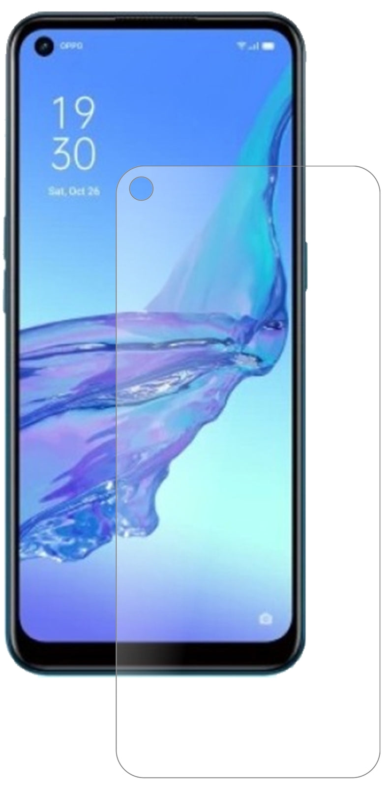 OppoA53 (2020) mit aufgebrachter dipos Panzerfolie, die lästige Fingerabdrücke minimiert