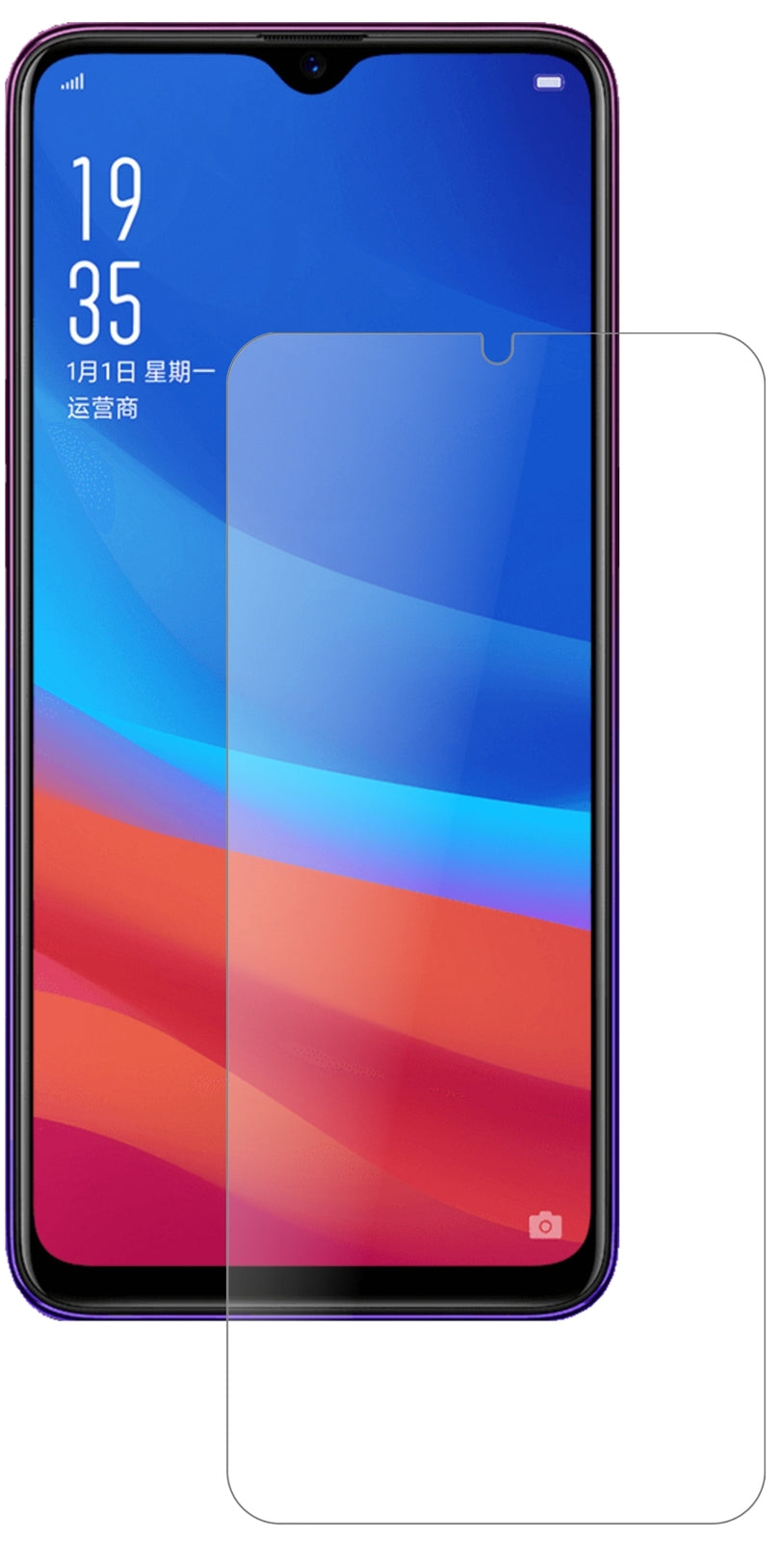OppoA7x mit aufgebrachter dipos Panzerfolie, die lästige Fingerabdrücke minimiert