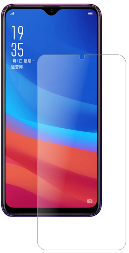 OppoA7x mit aufgebrachter dipos Panzerfolie, die lästige Fingerabdrücke minimiert
