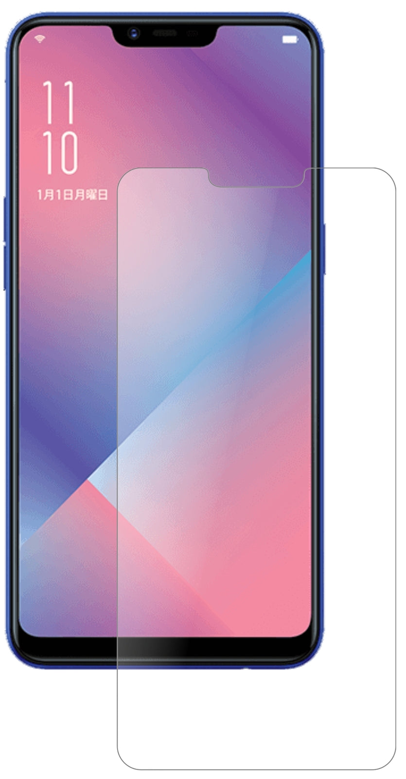 OppoR15 Neo mit aufgebrachter dipos Panzerfolie, die lästige Fingerabdrücke minimiert