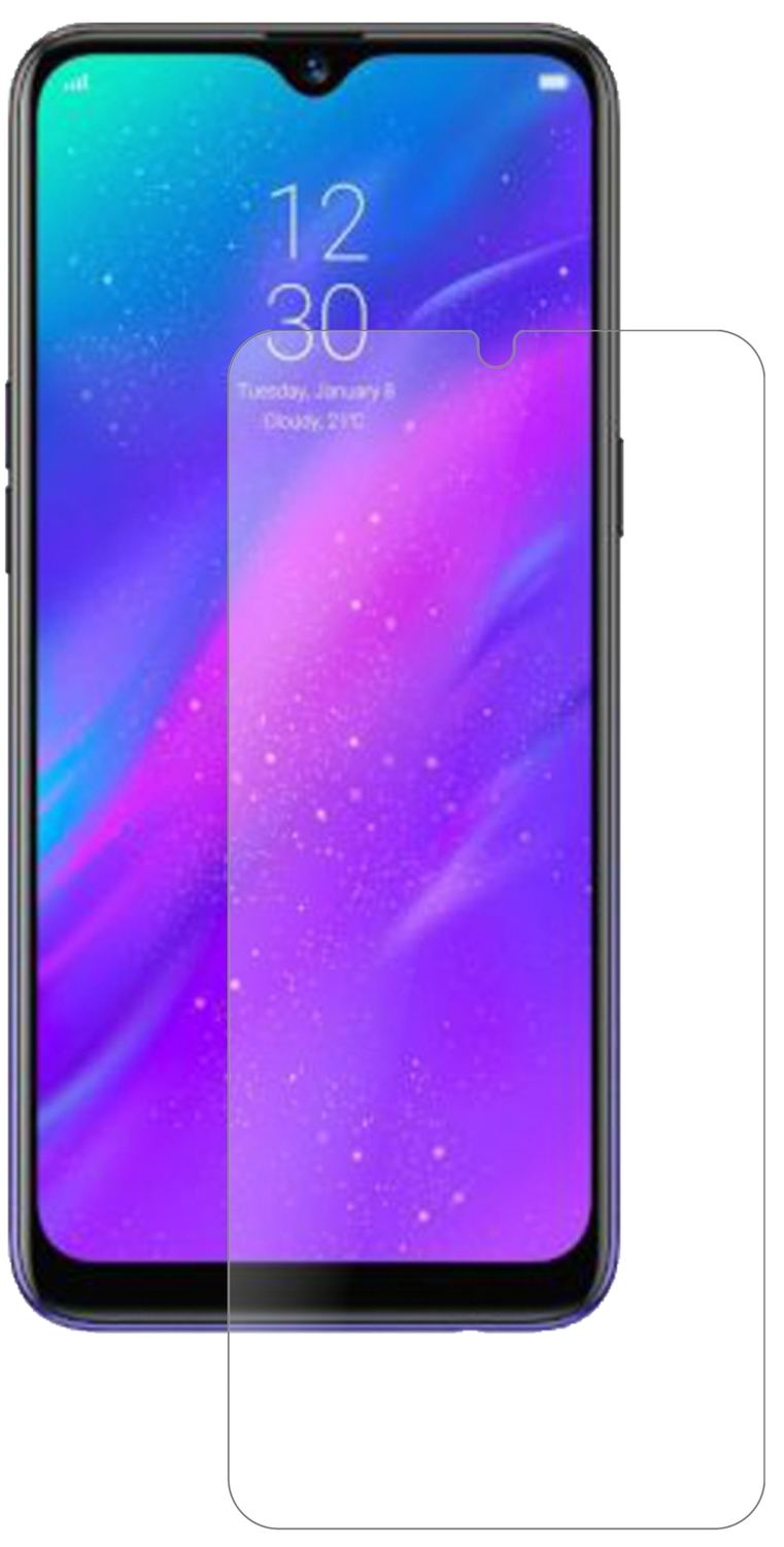OppoRealme 3 Pro mit aufgebrachter dipos Panzerfolie, die lästige Fingerabdrücke minimiert