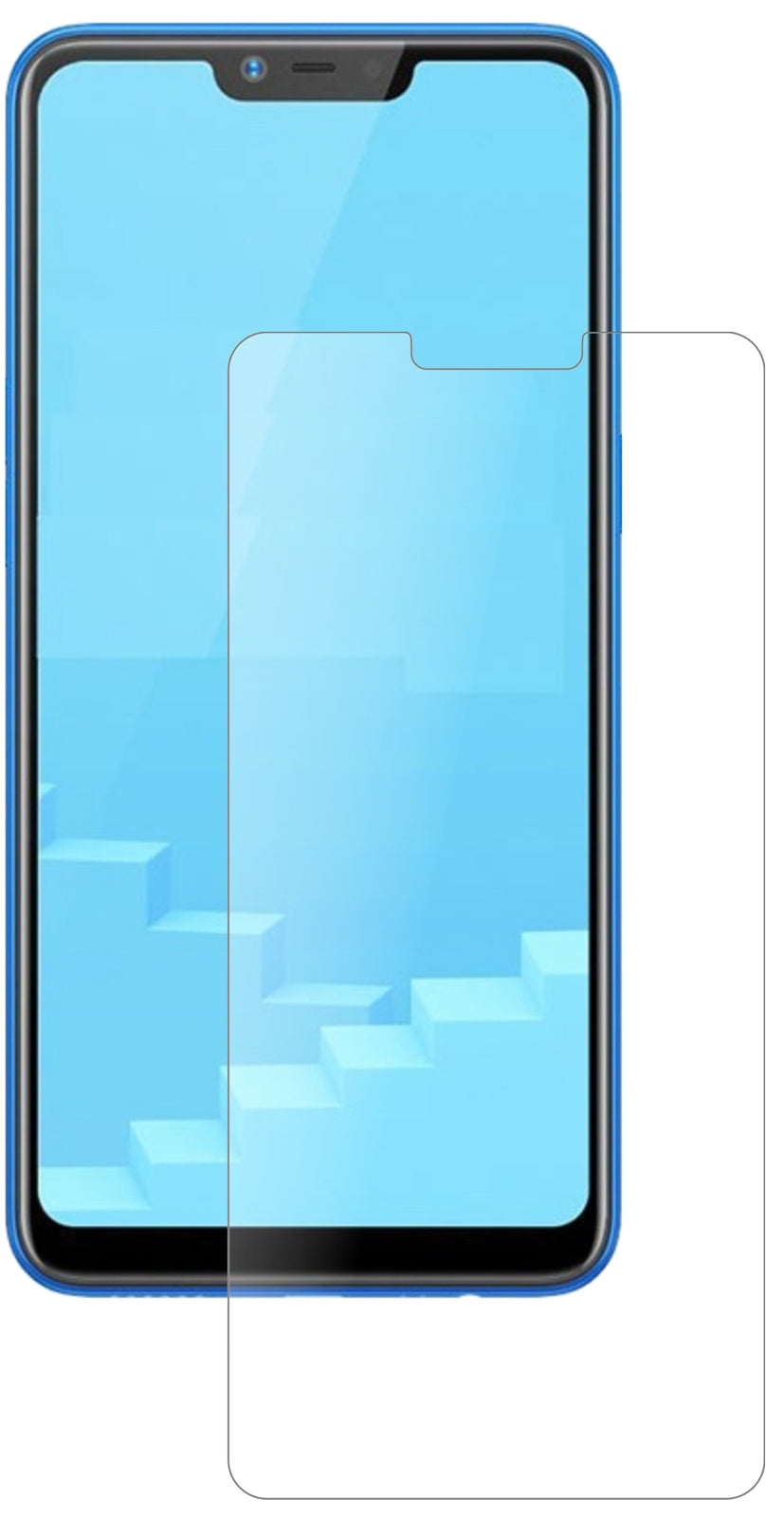 OppoRealme C1 mit aufgebrachter dipos Panzerfolie, die lästige Fingerabdrücke minimiert