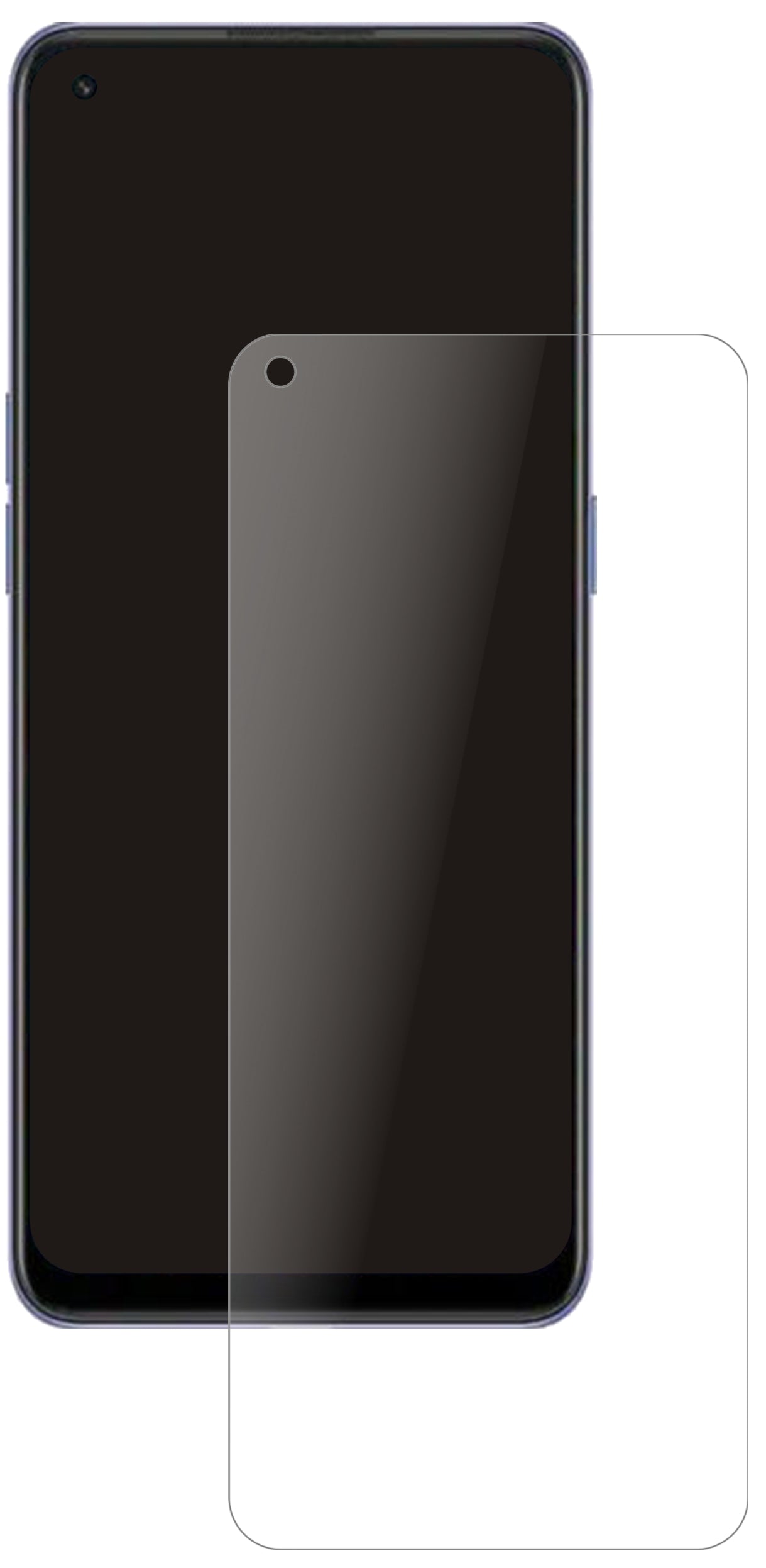 OppoReno 7 SE mit aufgebrachter dipos Panzerfolie, die lästige Fingerabdrücke minimiert