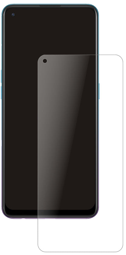OppoReno5 F mit aufgebrachter dipos Panzerfolie, die lästige Fingerabdrücke minimiert