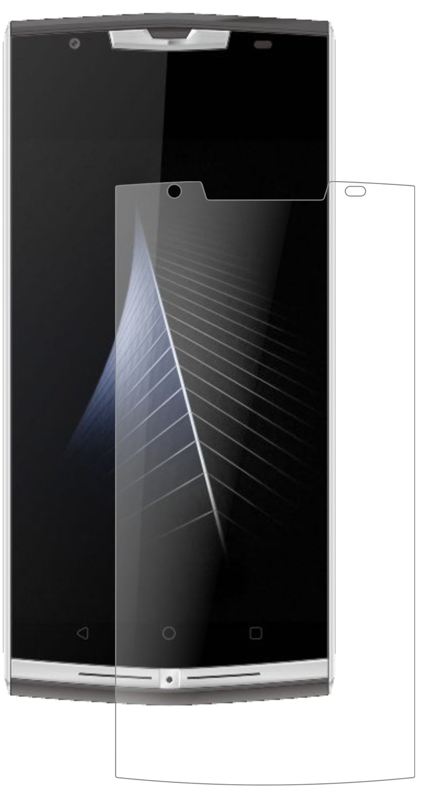 OukitelK10000 Pro mit aufgebrachter dipos Panzerfolie, die lästige Fingerabdrücke minimiert