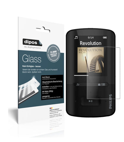 PhilipsSA4VBE04KN12 GoGear Vibe mit aufgebrachter dipos Panzerfolie, die lästige Fingerabdrücke minimiert