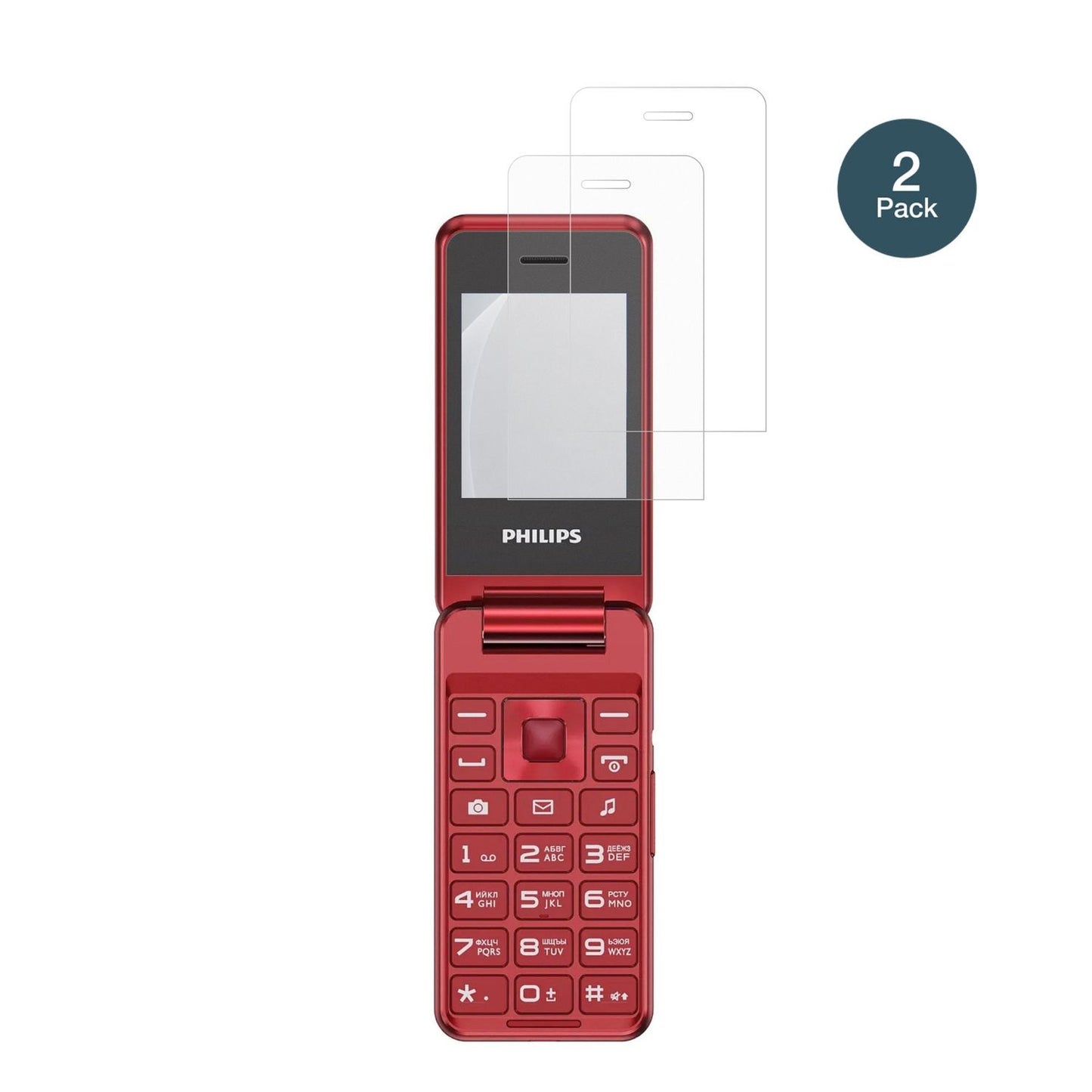 PhilipsXenium E2601 mit aufgebrachter dipos Panzerfolie, die lästige Fingerabdrücke minimiert