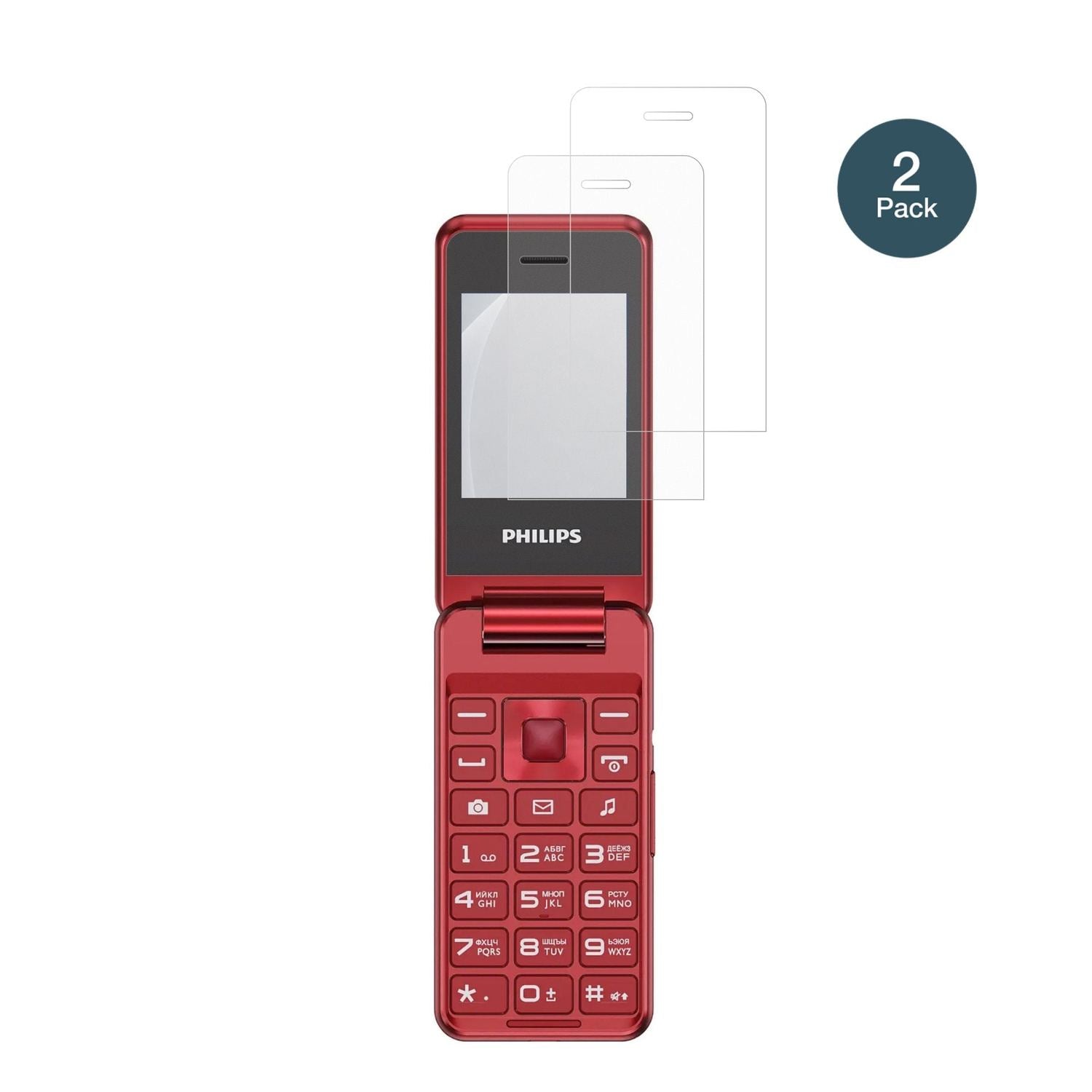 PhilipsXenium E2601 mit aufgebrachter dipos Panzerfolie, die lästige Fingerabdrücke minimiert