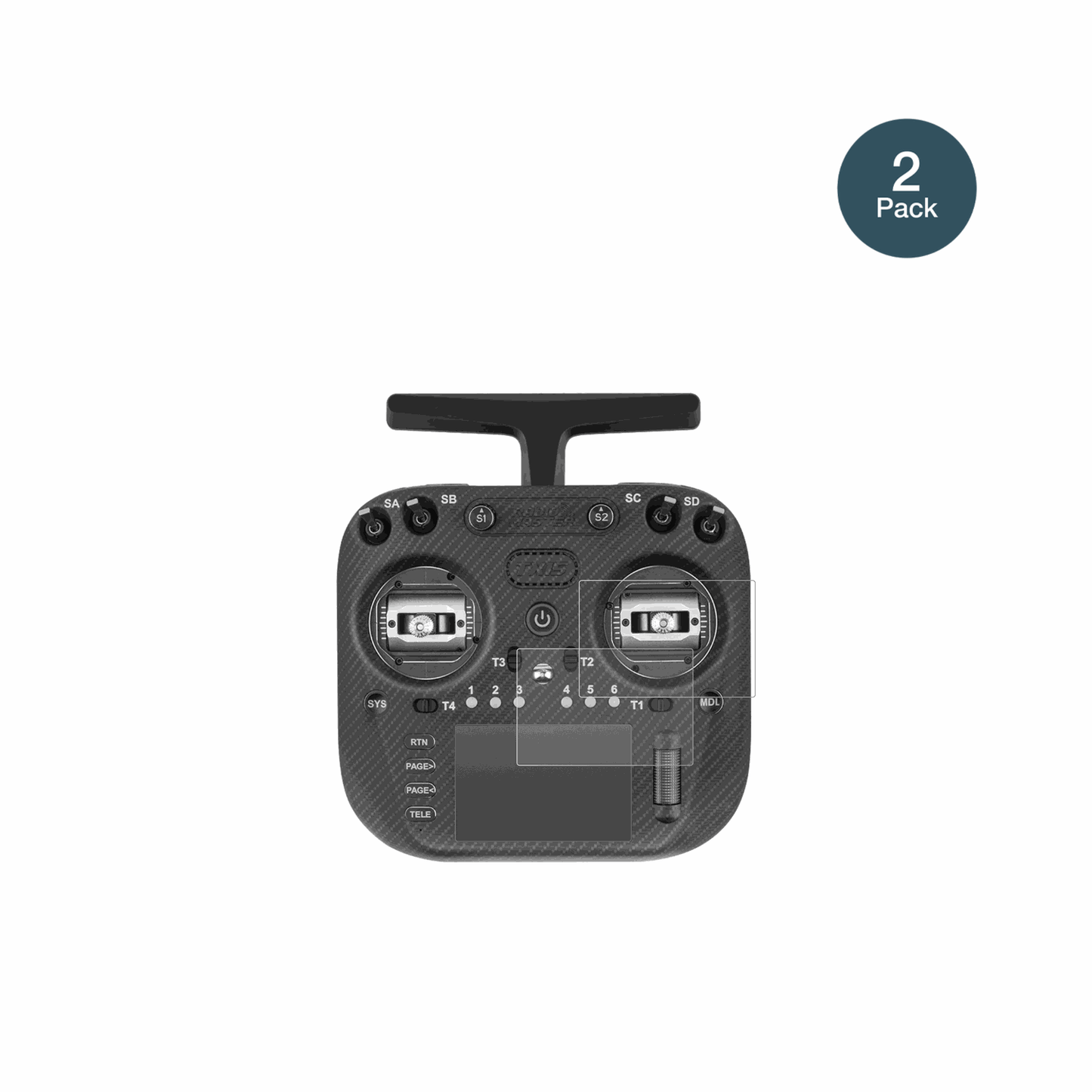RadiomasterTX15 Max mit aufgebrachter dipos Panzerfolie, die l�stige Fingerabdr�cke minimiert