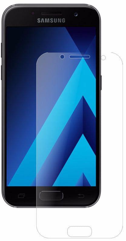 SamsungGalaxy A5 (2017) mit aufgebrachter dipos Panzerfolie, die lästige Fingerabdrücke minimiert