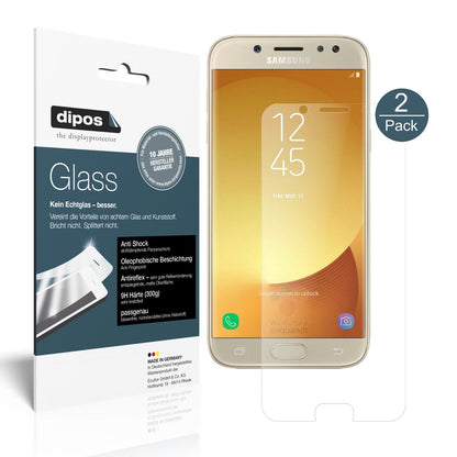 SamsungGalaxy J5 2017 mit aufgebrachter dipos Panzerfolie, die lästige Fingerabdrücke minimiert