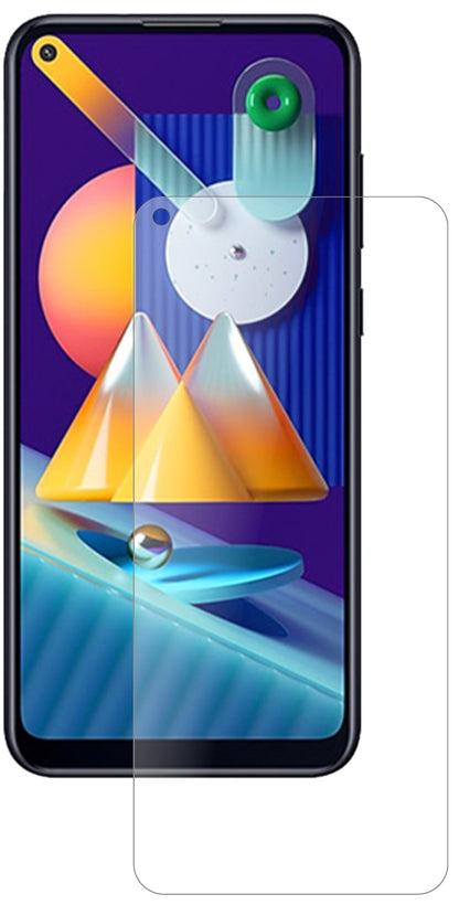 SamsungGalaxy M11 mit aufgebrachter dipos Panzerfolie, die lästige Fingerabdrücke minimiert