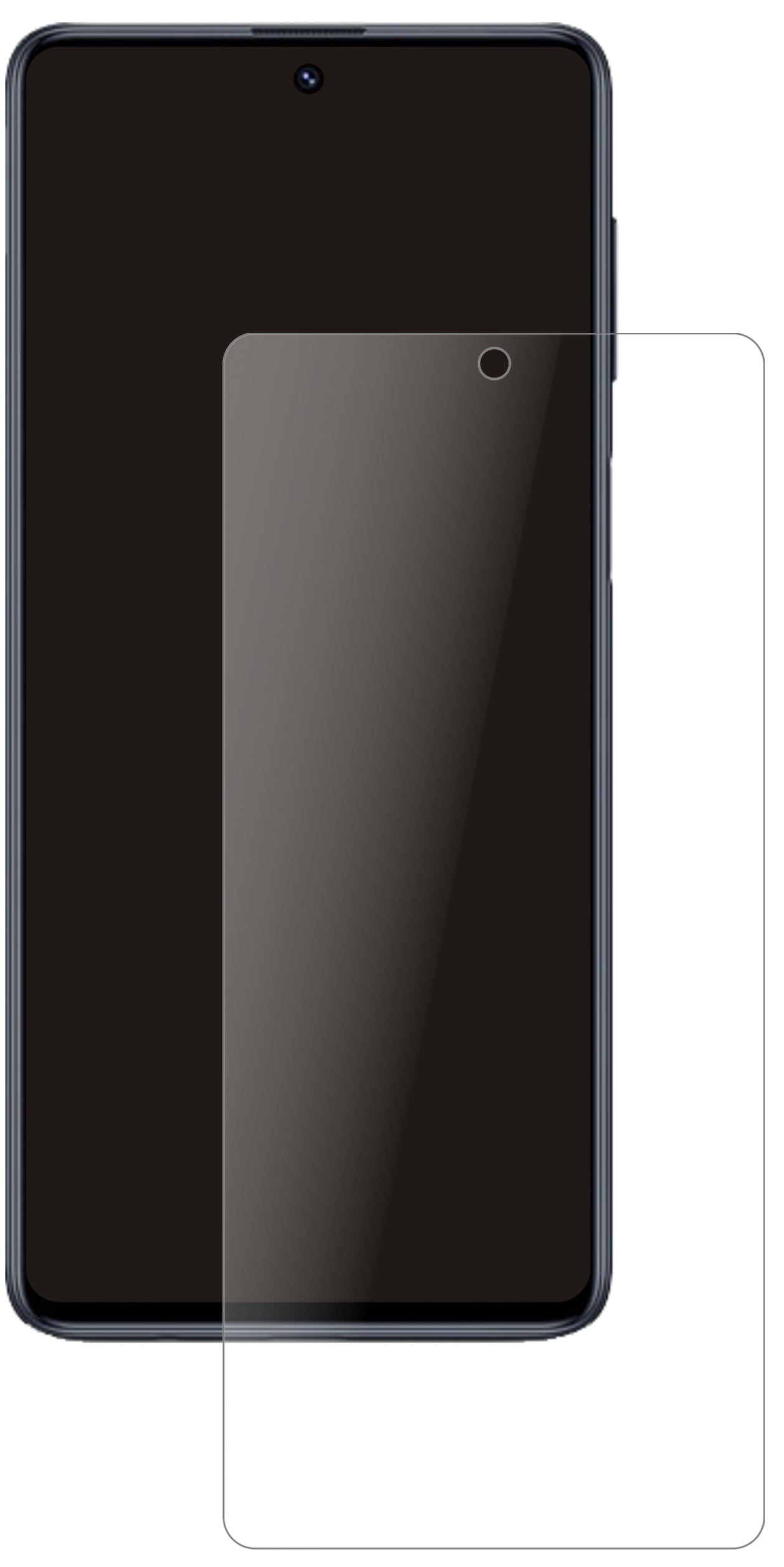 SamsungGalaxy M62 mit aufgebrachter dipos Panzerfolie, die lästige Fingerabdrücke minimiert