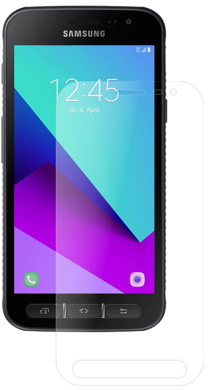 SamsungGalaxy Xcover 4 mit aufgebrachter dipos Panzerfolie, die lästige Fingerabdrücke minimiert