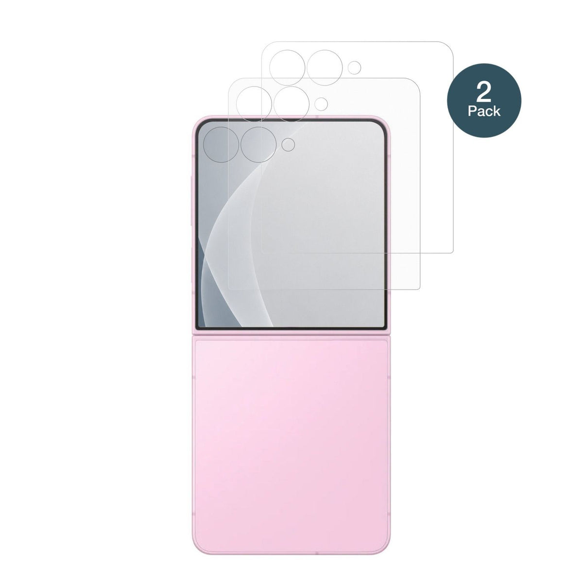 SamsungGalaxy Z Flip8 Aussenseite mit aufgebrachter dipos Panzerfolie, die lästige Fingerabdrücke minimiert