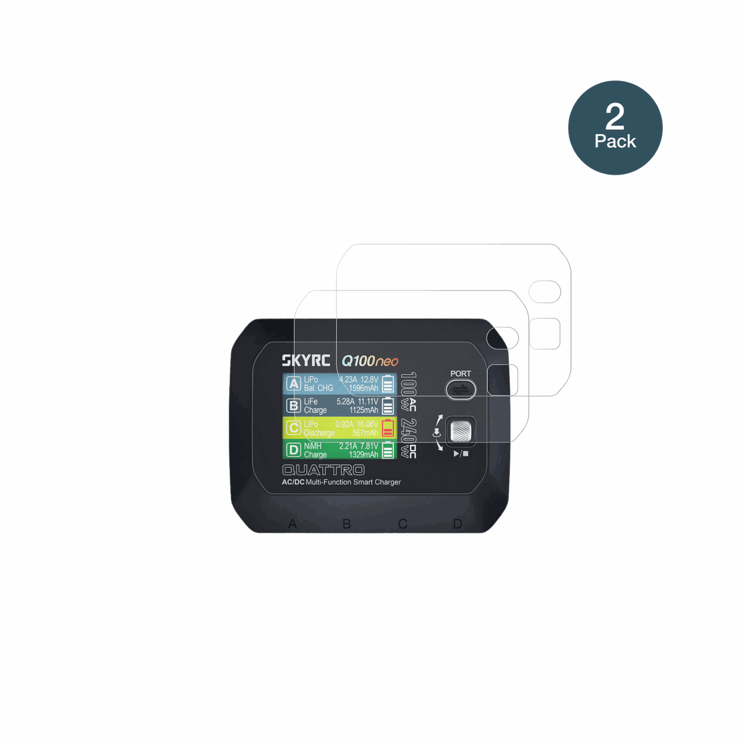 SkyRcQ100 Neo mit aufgebrachter dipos Panzerfolie, die lästige Fingerabdrücke minimiert