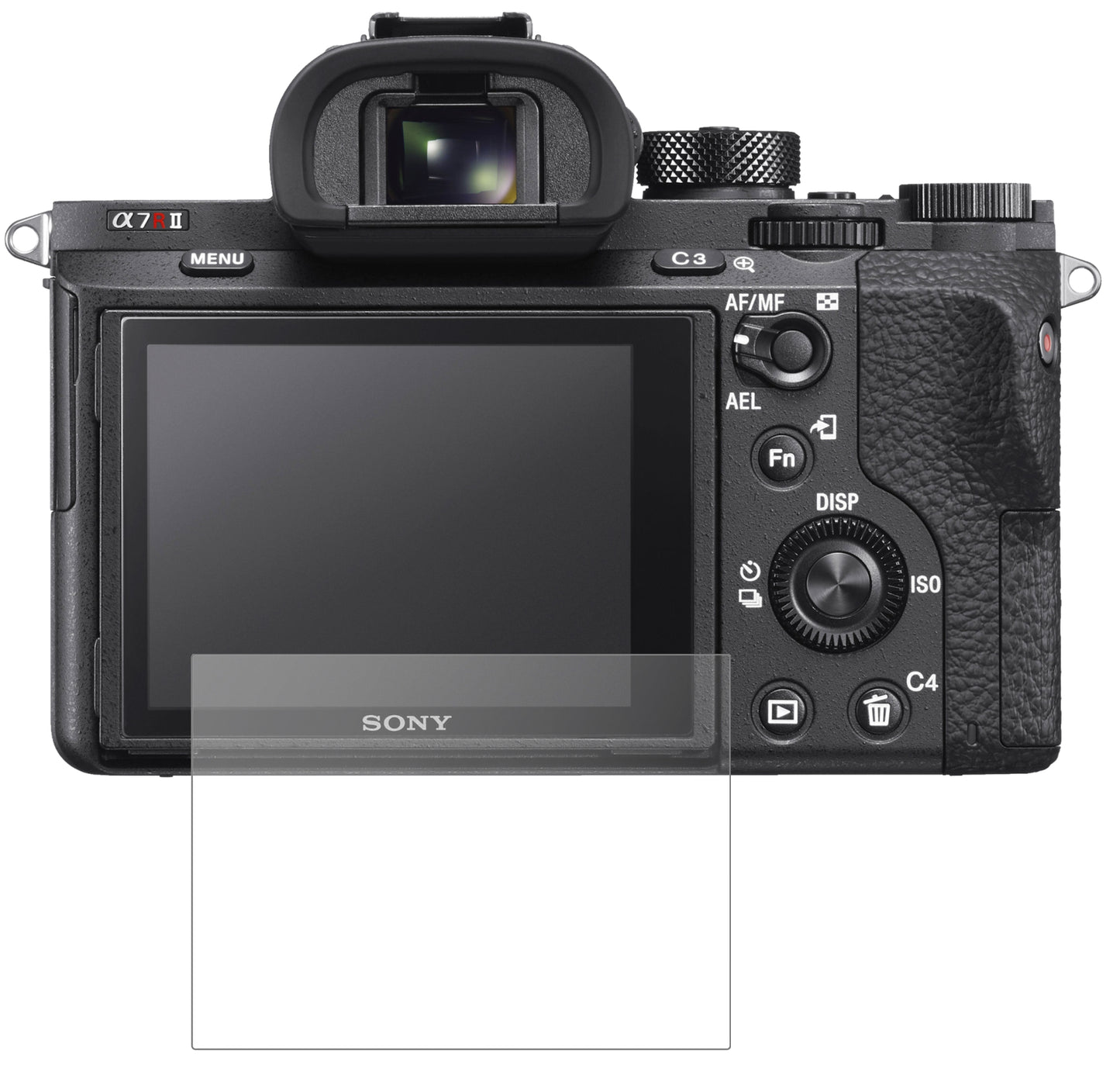SonyAlpha 7R II mit aufgebrachter dipos Panzerfolie, die lästige Fingerabdrücke minimiert
