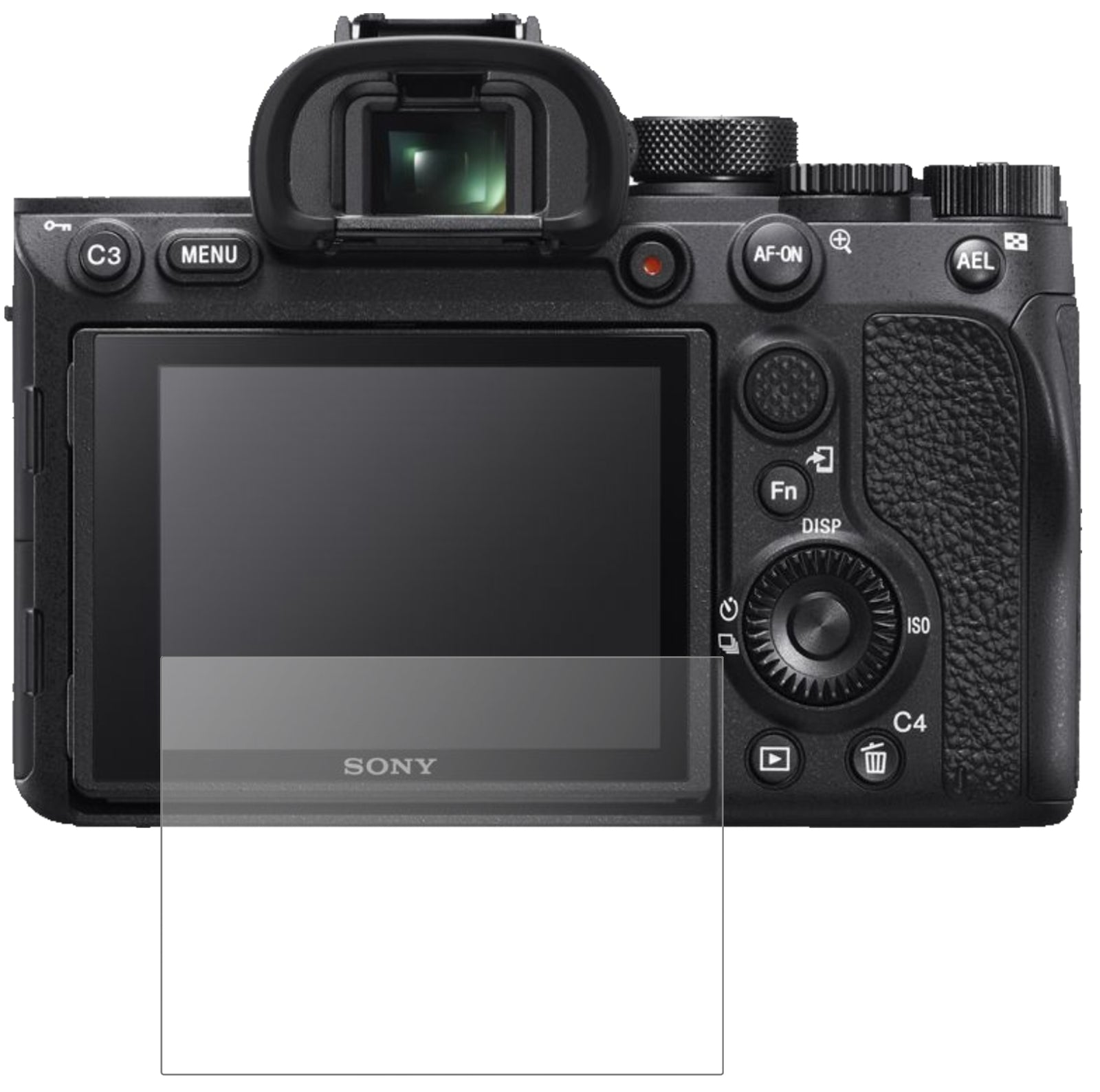 SonyAlpha 7R IVA mit aufgebrachter dipos Panzerfolie, die lästige Fingerabdrücke minimiert