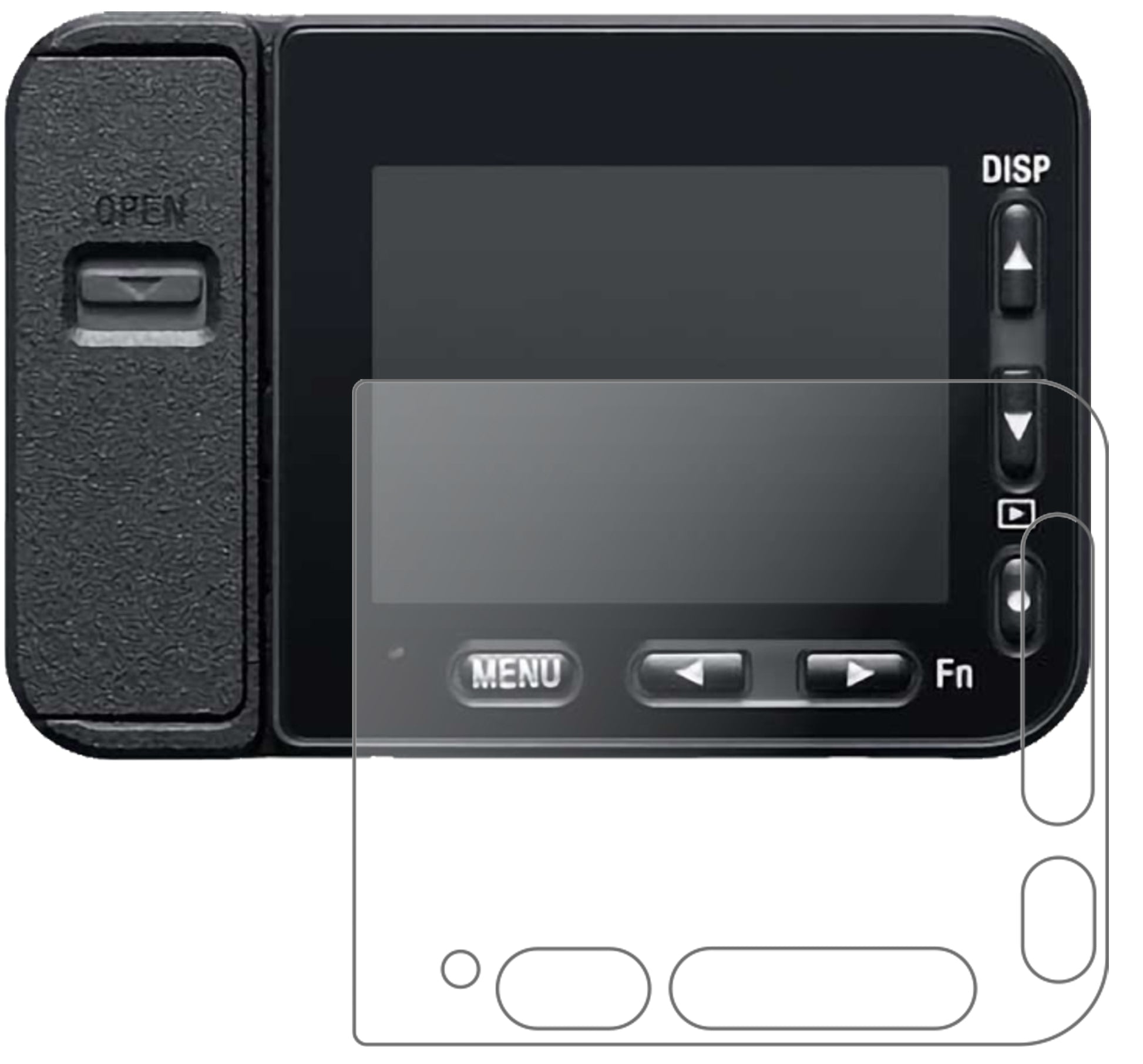 SonyDSC-RX0 II mit aufgebrachter dipos Panzerfolie, die lästige Fingerabdrücke minimiert