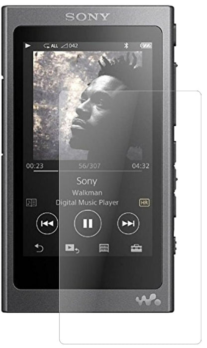 SonyWalkman NW-A35 mit aufgebrachter dipos Panzerfolie, die lästige Fingerabdrücke minimiert