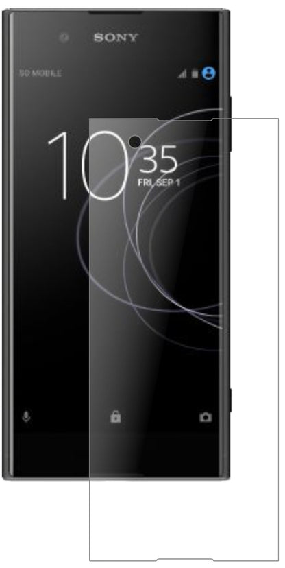 SonyXperia XA1 Plus mit aufgebrachter dipos Panzerfolie, die lästige Fingerabdrücke minimiert
