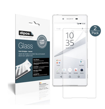 SonyXperia Z5 mit aufgebrachter dipos Panzerfolie, die lästige Fingerabdrücke minimiert