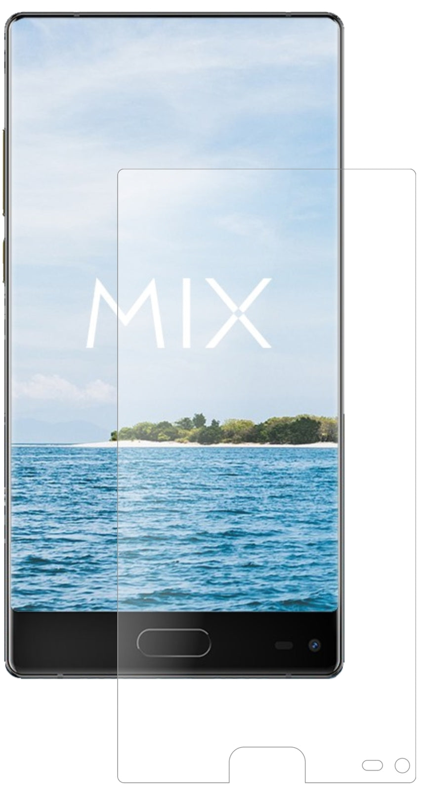 UlefoneMix mit aufgebrachter dipos Panzerfolie, die lästige Fingerabdrücke minimiert