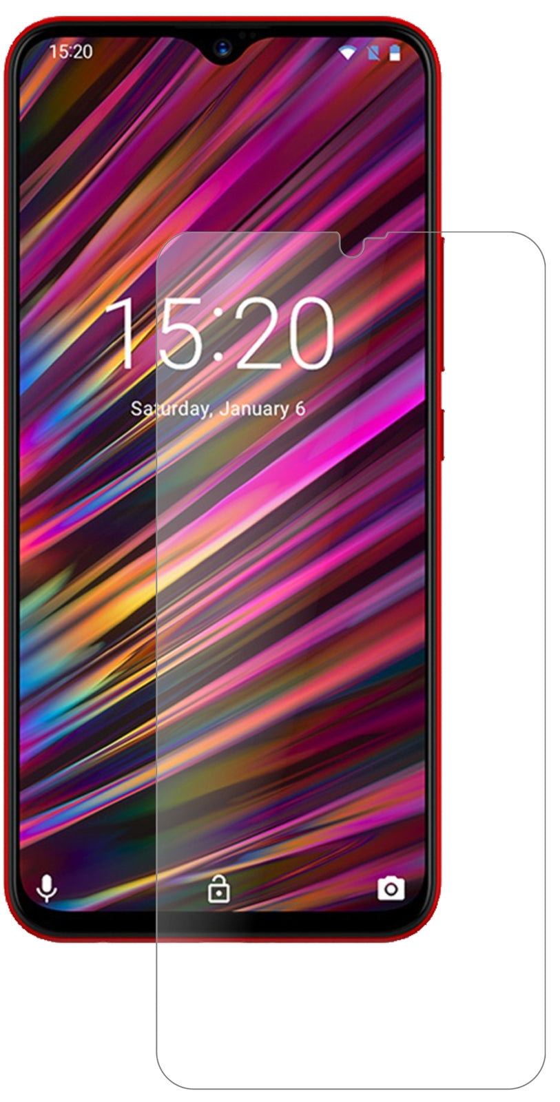 UmidigiF1 mit aufgebrachter dipos Panzerfolie, die lästige Fingerabdrücke minimiert
