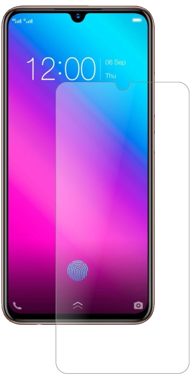 VivoV11 Plus mit aufgebrachter dipos Panzerfolie, die lästige Fingerabdrücke minimiert