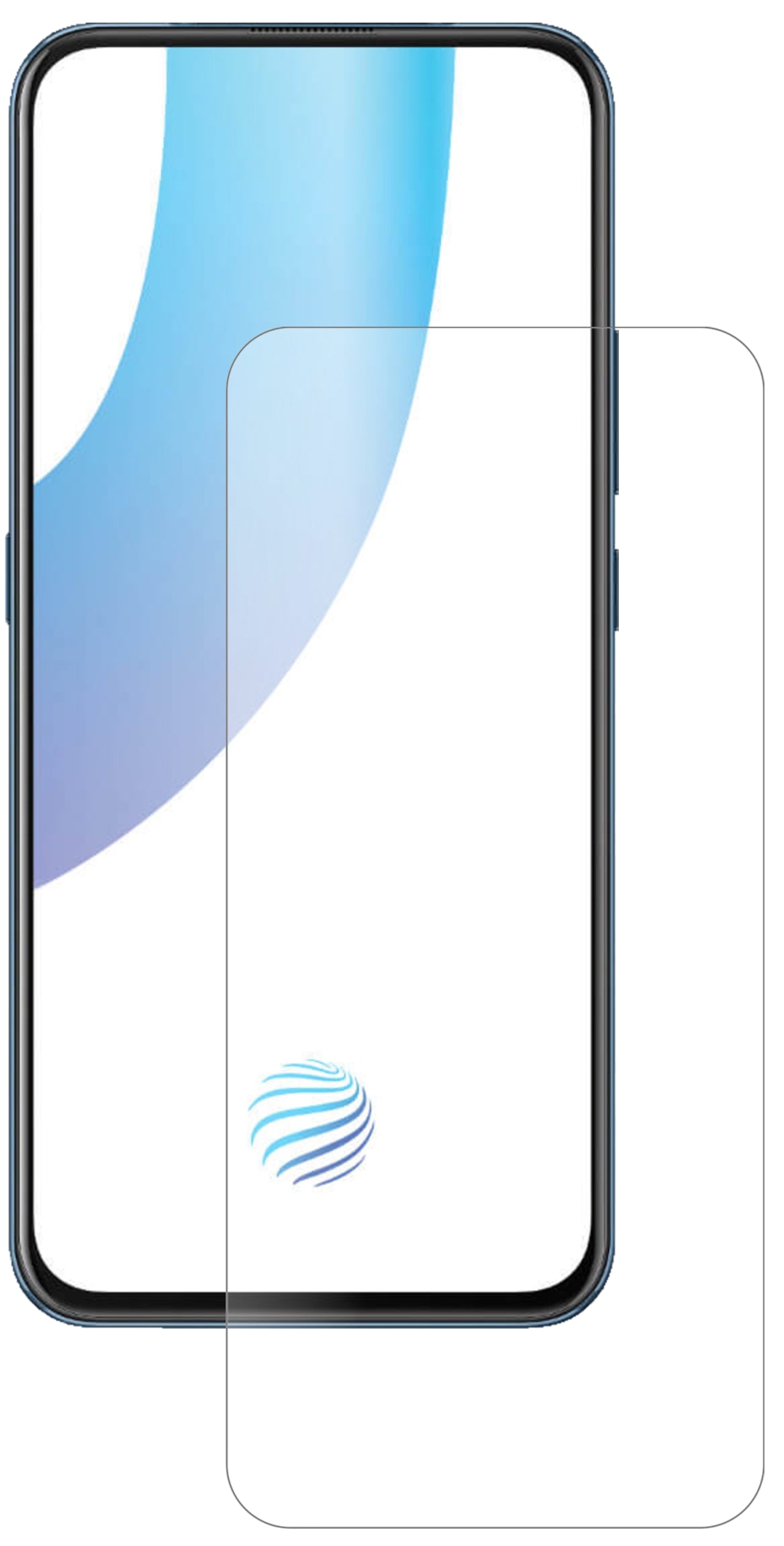 VivoV17 Pro mit aufgebrachter dipos Panzerfolie, die lästige Fingerabdrücke minimiert
