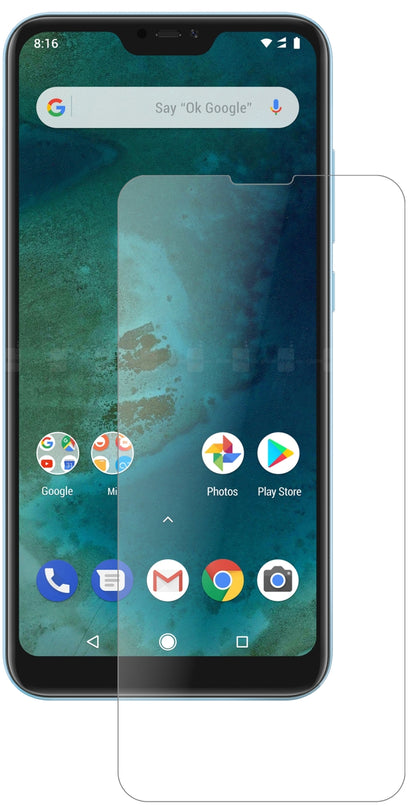 XiaomiMi A2 Lite mit aufgebrachter dipos Panzerfolie, die lästige Fingerabdrücke minimiert