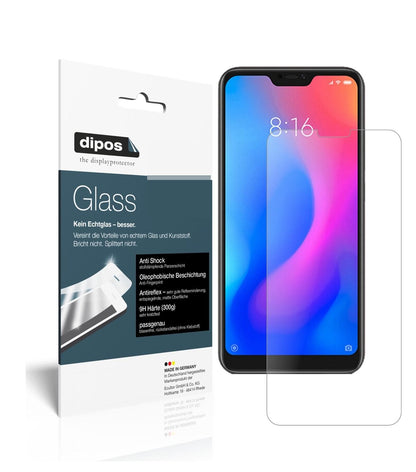 XiaomiRedmi 6 Pro mit aufgebrachter dipos Panzerfolie, die lästige Fingerabdrücke minimiert
