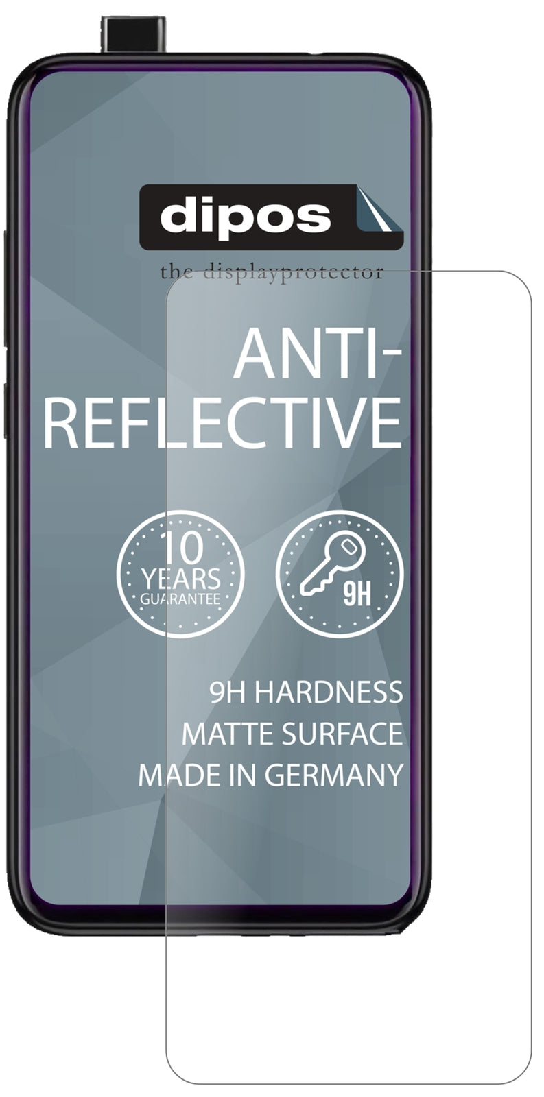 XiaomiRedmi K20 Pro mit aufgebrachter dipos Panzerfolie, die lästige Fingerabdrücke minimiert