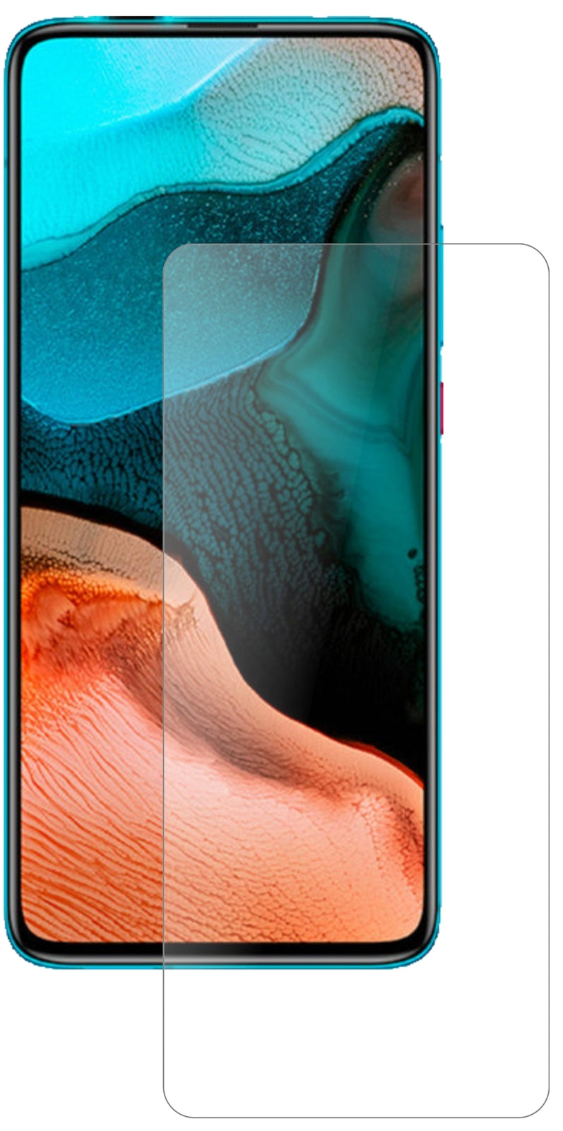 XiaomiRedmi K30 Pro Zoom mit aufgebrachter dipos Panzerfolie, die lästige Fingerabdrücke minimiert