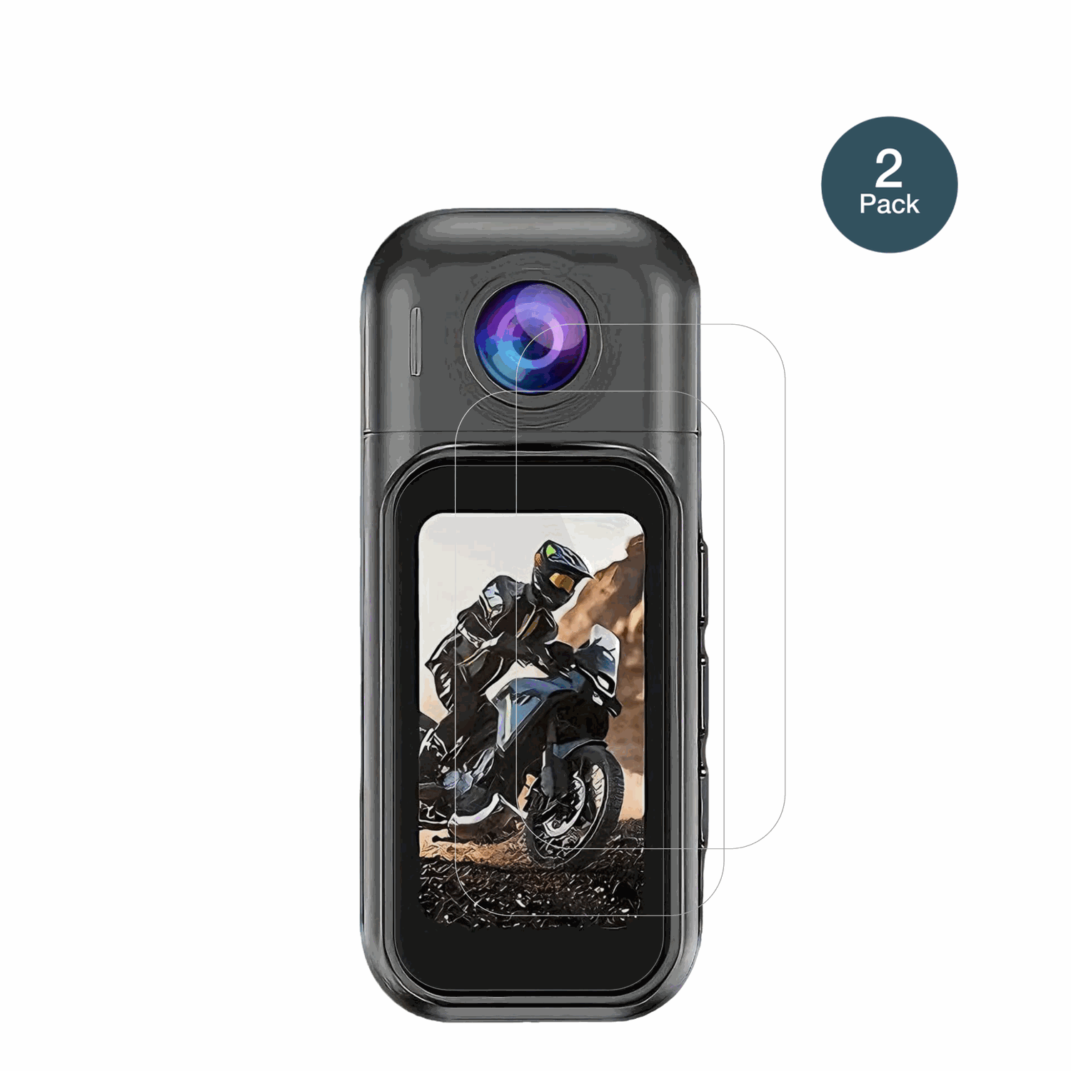 7JI32266 Körperkamera 4K mit aufgebrachter dipos Flex Schutzfolie, glasklare Darstellung ohne Einschränkungen